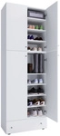 VCM Schuhschrank &raquo;Lona&laquo;, BxHxL: 39 x 200 x 70 cm, Holzwerkstoff - weiss
