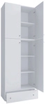 VCM Schuhschrank &raquo;Lona&laquo;, BxHxL: 39 x 200 x 70 cm, Holzwerkstoff - weiss