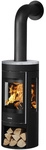 JUSTUS Kaminofen &raquo;Mino Trios 2.0&laquo;, schwarz/grau, Keramik, 5,5 kW