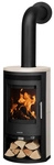 JUSTUS Kaminofen &raquo;Baltrum D 2.0&laquo;, schwarz/beige, Kalkstein, 5,5 kW, Dauerbrand
