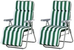 Outsunny Gartenliegen-Set, Metall, 2-teilig - bunt