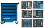 GEDORE Werkzeugwagen, mit 190-teilig Werkzeugsortiment - blau