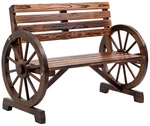 Outsunny Gartenbank, LxBxH: 105,5 x 56 x 79 cm - braun