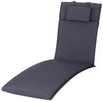 Outsunny Liege, grau, Polyester/Baumwollfaser, BxL: 53 x 198 cm
