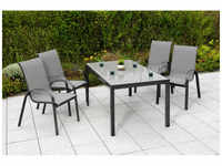 MERXX Gartenmöbelset »Amalfi«, 2 Sitzplätze, Aluminium/Textil - grau