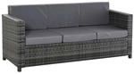 Outsunny Gartensofa, Naturmaterial, 3-Sitzer, BxHxT: 185 x 80 x 70 cm - grau