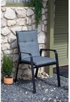 Niederlehnerauflage &raquo;Belm&laquo;, 4er Set, grau wei&szlig;, 101x50cm