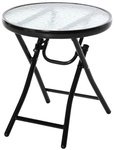 Outsunny Gartentisch, BxHxT: 45 x 50 x 45 cm, schwarz, Gestell aus Metall