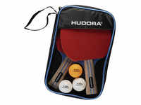 Hudora Tischtennis-Set, 3 Schläger/3 Bälle/Tasche, Holz