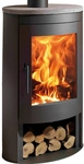 PANADERO Kaminofen &raquo;Oval 1 Stone&laquo;, schwarz, Stahl/Naturstein, 8,7 kW