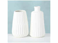 BOLTZE Vase »ESKO«, Höhe: 17 cm, Porzellan, weiß - weiss