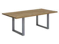 SIT Tisch, HxT: 76 x 100 cm, Holz - braun | silberfarben