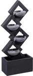 DOBAR Gartenbrunnen, mit 4 Schalen, BxHxL: 20,5 x 100,5 x 41,5 cm, Polyresin - grau