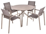GARDEN PLEASURE Tischgruppe &raquo;SIENNA&laquo;, 5-tlg., Grau, Aluminium, Kunststoff