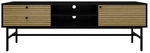 SalesFever Lowboard, schwarz/eiche, Mitteldichte Faserplatte (MDF)/eichenholz/metall