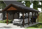 SKANHOLZ Carport &raquo;Wallgau&laquo;, BxT: 380 x 750 cm, Firsth&ouml;he: 313 cm, lasiert - braun