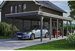 SKANHOLZ Carport &raquo;Friesland&laquo;, BxT: 397 x 860 cm, Firsth&ouml;he: 241 cm, lasiert - grau