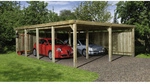 WEKA Doppelcarport &raquo;618&laquo;, Gr. 3, Flachdach, ohne Dacheindeckung, europ&auml;ische