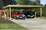 Carport, BxT: 552 x 812 cm, Firsth&ouml;he: 240 cm, kesseldruckimpr&auml;gniert - braun