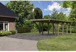 KARIBU Einzelcarport &raquo;Classic 3 Variante C inkl. zwei Einfahrtsb&ouml;gen&laquo;, Au&szlig;enma&szlig;