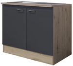 Flex-Well Sp&uuml;lenunterschrank &raquo;Morena&laquo;, San Remo Eichefarben / basaltgrau