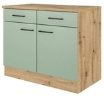 Flex-Well K&uuml;chenunterschrank &raquo;Cara&laquo;, BxHxT: 100 x 85 x 60 cm, Dekor: Schilfgr&uuml;n