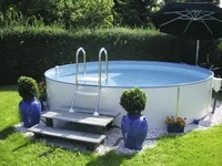 MYPOOL Rundpool, wei&szlig;, &Oslash;xH: 400 x 150 cm - blau