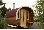 WOLFF FINNHAUS Fasssauna &raquo;De luxe Thermo&laquo;, Fichtenholz, beige, 6 Personen