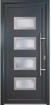 Meeth Aluminium-Haust&uuml;r &raquo;Signum Alu&laquo;, satiniertes Glas, titan, nach Innen...