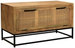 SIT Schuhschrank &raquo;CANE&laquo;, Mangoholz/Rattan/Metall, 1-t&uuml;rig - braun