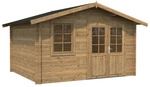 PALMAKO Blockbohlenhaus &raquo;Klara&laquo;, Holz, BxHxT: 424 x 245 x 350 cm (Au&szlig;enma&szlig;e inkl.