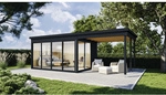 WOLFF FINNHAUS Gartenhaus &raquo;Studio 44-D&laquo;, Holz, BxT: 746 x 368 cm (Au&szlig;enma&szlig;e...
