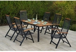 MERXX Gartenm&ouml;belset &raquo;Tilos&laquo;, 7-tlg., klappbar, Aluminium/Akazie - grau