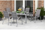 MERXX Gartenm&ouml;belset &raquo;Amalfi&laquo;, 6 Sitzpl&auml;tze, Aluminium/Textil - silberfarben