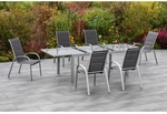 MERXX Gartenm&ouml;belset &raquo;Amalfi&laquo;, 6 Sitzpl&auml;tze, Aluminium/Textil - silberfarben