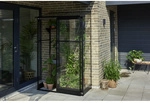 HALLS Gew&auml;chshaus &raquo;Qube Lean-to 2&laquo;, 0,8 m&sup2;, schwarz, 3 mm Sicherheitsglas