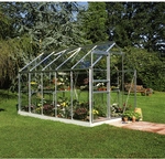 HALLS Gew&auml;chshaus &raquo;Popular&laquo;, 6,2 m&sup2;, aluminiumfarben, 3 mm Sicherheitsglas -