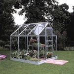HALLS Gew&auml;chshaus &raquo;Popular&laquo;, 3,8 m&sup2;, aluminiumfarben, 3 mm Sicherheitsglas -