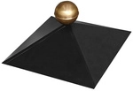 KARIBU Pavillonhaube, BxT: 35,5 x 35,5cm, schwarz, messing|metall
