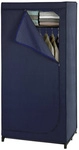 WENKO Kleiderschrank, BxHxT: 75 x 160 x 50 cm, Polyester/Stahl, dunkelblau