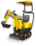 BAMATO Mini-Bagger &raquo;MIB-600&laquo;, 575 kg, 6,3 kW Benzinmotor, mit Elektrostart - gelb