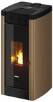 FREEPOINT Pelletofen &raquo;Steel 9&laquo;, 8,5 kW, Stahl, weiss - goldfarben