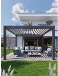 BIOHORT Pergola &raquo;Gr. 3 x 3&laquo;, BxHxT: 312 x 264 x 312 cm, dunkelgrau/silber-metallic