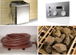WEKA Saunaofen &raquo;Technikpaket 2&laquo;, inkl. externer Steuerung, 9 kW - silberfarben