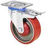 WAGNER SYSTEM Lenkrolle, silberfarben/rot, BxH: 37 x 153 mm, max. Tragf&auml;higkeit: 300