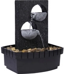 DOBAR Zimmerbrunnen, mit 2 Schalen, BxHxL: 20,5 x 26 x 16,5 cm, schwarz