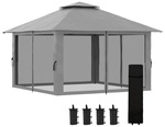 Outsunny Pavillon, LxBxH: 392 x 392 x 283 cm - grau