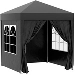 Outsunny Pavillon, LxBxH: 200 x 200 x 245 cm - schwarz
