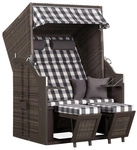 DEVRIES Strandkorb, BxHxT: 120 x 160 x 80 cm, Halblieger, dunkelgrau