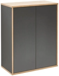 FACKELMANN Doppel-Midischrank &raquo;FINN&laquo;, Anthrazit, 2 T&uuml;ren, BxHxT: 60 x 75 x...